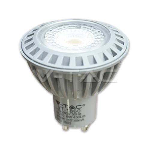 LED лампочка - LED Spotlight - 6W GU10 СОВ Plastic White 6000K